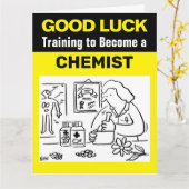 Veel succes met het trainen om chemicus te worden kaart (Gele Bloem)