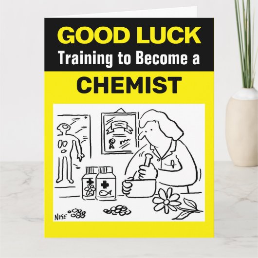 Veel succes met het trainen om chemicus te worden kaart (Voorkant)