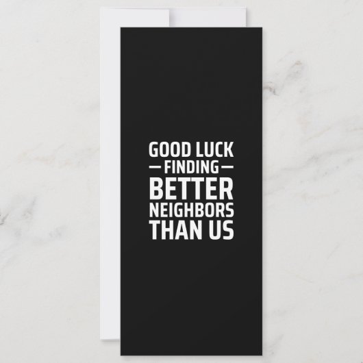 veel succes met het vinden van betere buren dan on feestdagenkaart (Voorkant)