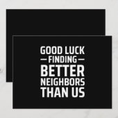 veel succes met het vinden van betere buren dan wi aankondiging (Voorkant / Achterkant)