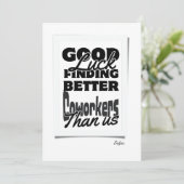 Veel succes met het vinden van betere collega's da bedankkaart (Staand voorkant)