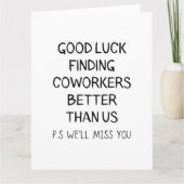 Veel succes met het vinden van collega's beter dan bedankkaart (Voorkant)