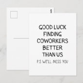 Veel succes met het vinden van collega's beter dan briefkaart (Voorkant / Achterkant)