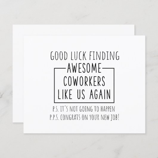 Veel succes met het vinden van geweldige collega's (Voorkant / Achterkant)