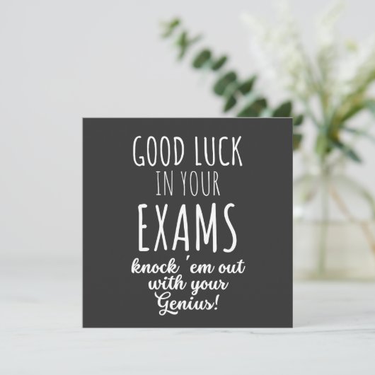 veel succes met je examens kaart (Staand voorkant)