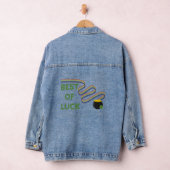 Veel succes met klaver en regenboog denim jacket (Hangar)