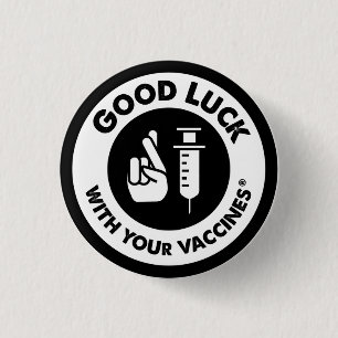 Veel succes met uw vaccins ronde button 3,2 cm