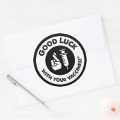 Veel succes met uw vaccins! ronde sticker (Envelop)