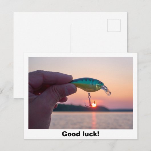 Veel succes met vissen briefkaart (Voorkant / Achterkant)