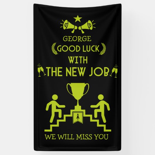 Veel Succes Nieuwe Baan Spandoek (Verticaal)