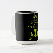 Veel succes nieuwe baan tweekleurige koffiemok (Voorkant links)