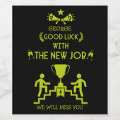 Veel succes nieuwe baan wijn etiket (Enkel label)