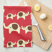 Veel succes: olifanten koesteren rode knap natuur  theedoek (Quarter Fold)