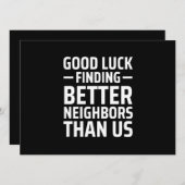 veel succes om betere buren te vinden dan ons aankondiging (Voorkant / Achterkant)