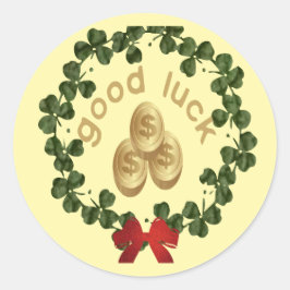 Veel succes  ronde sticker