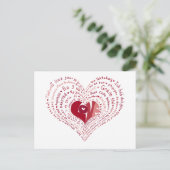 Veel talen van het Briefkaart van de Liefde (Staand voorkant)