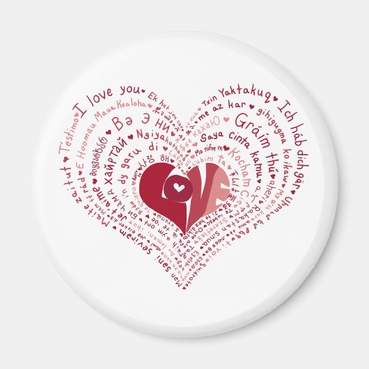 Veel Talen van Liefde Magnet (Voorkant)