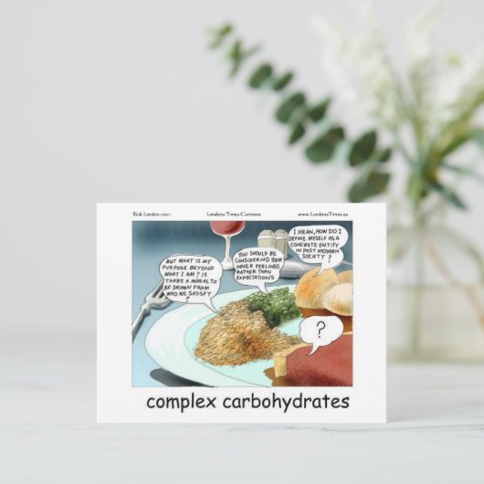 Veel te complexe koolhydraten Funny Gifts & T - sh Briefkaart (Staand voorkant)