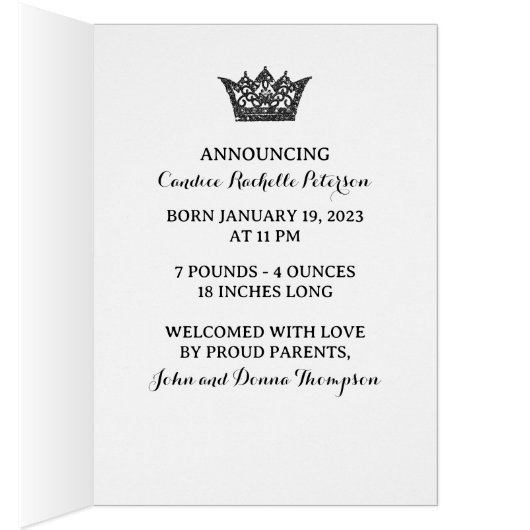 "Veel te doen over iets!" Aankondigingen baby (Binnen (Rechts))