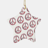 Veel te  Floral Peace Symbols Keramisch Ornament (Rechts)