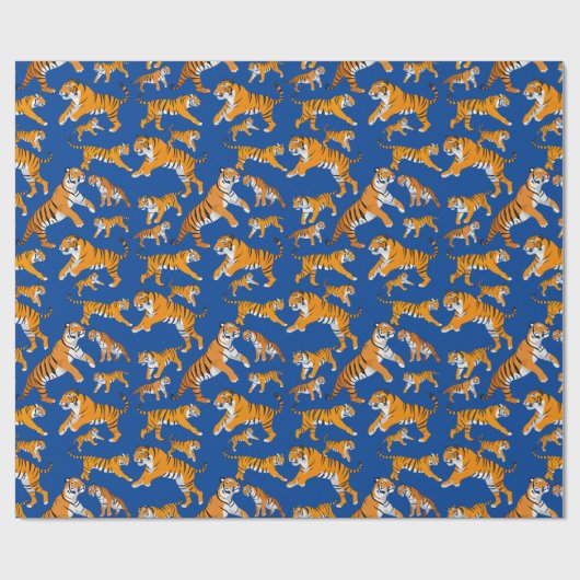 Veel tijgers patroon cadeaupapier (Vlak)