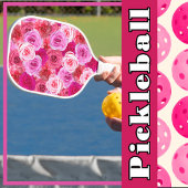 Veel tinten van roze bloemencollage bloemen pickleball paddle