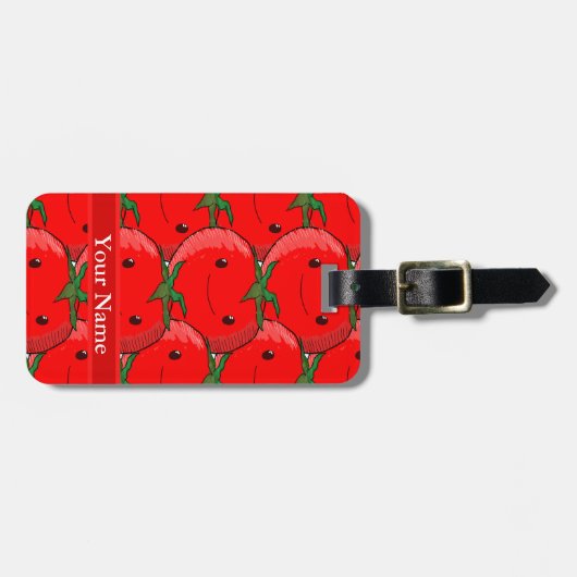 Veel Tomaat Schattige Patroon Tekening Bagagelabel (Voorkant horizontaal)