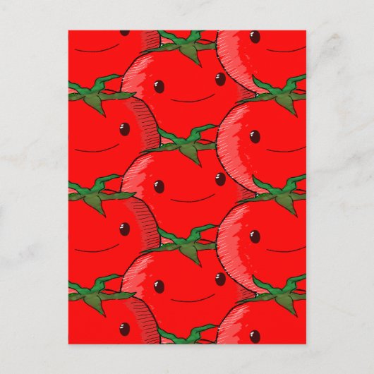 Veel Tomaat Schattige Patroon Tekening Briefkaart (Voorkant)