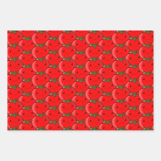 Veel Tomaat Schattige Patroon Tekening Inpakpapier Vel (Voorkant)