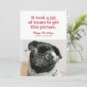 Veel Treats Happy Howlidays Grappig huisdier Feestdagenkaart (Staand voorkant)