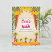 Veel uitnodigingen & Mehndi nodigen Haldi uit (Staand voorkant)