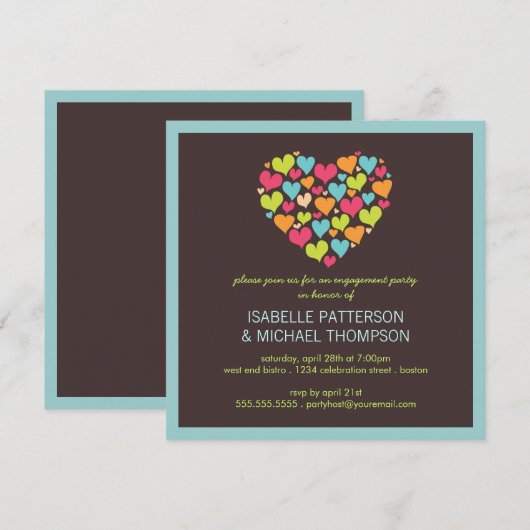 Veel uitnodigingen van de partij van de partij van (Voorkant / Achterkant)