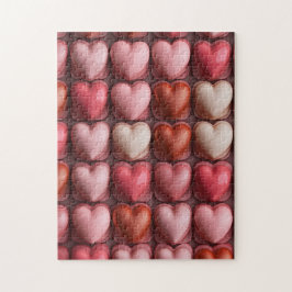Veel Valentijn harten in rijen achtergrond Legpuzzel