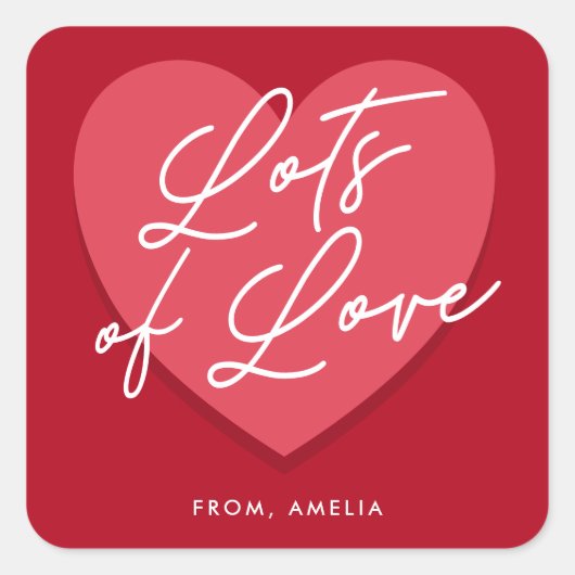 Veel van de Dag van de Valentijn van de Liefde Vie Vierkante Sticker (Voorkant)