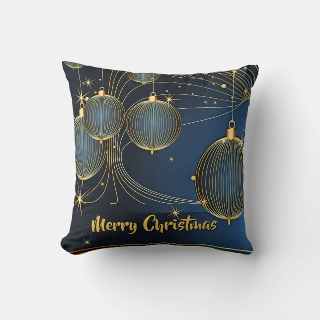 Veel van de zelfgemaakte Golden Bauble-versieringe Kussen (Voorkant)