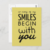 Veel van mijn glimlach is Inspirerend Briefkaart (Voorkant / Achterkant)