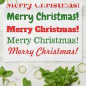 Veel van 'prettige kerst'! in rood of groen theedoek (Gevouwen)