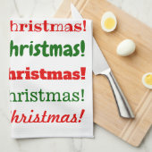 Veel van 'prettige kerst'! in rood of groen theedoek (Quarter Fold)