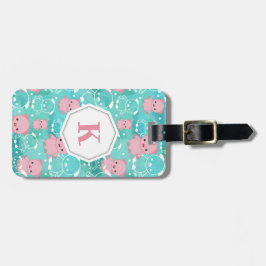 Veel varkens - Monogrammed Bagagelabel