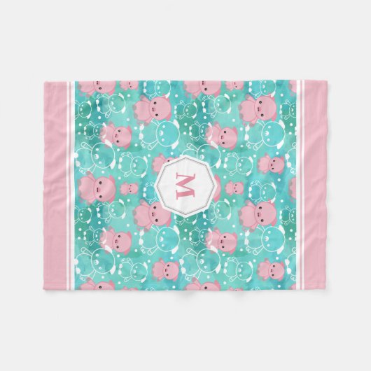 Veel varkens - Monogrammed Fleece Deken (Voorkant (Horizontaal))