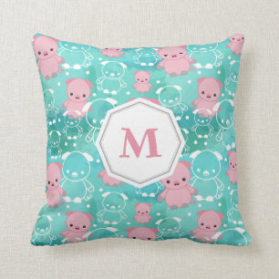 Veel varkens - Monogrammed Kussen