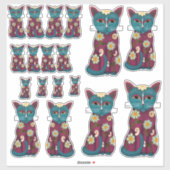 Veel, veel Daisy katten Sticker (Vel)