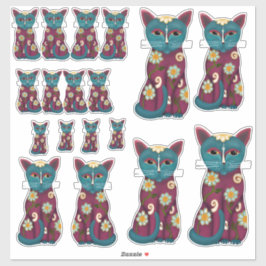 Veel, veel Daisy katten Sticker