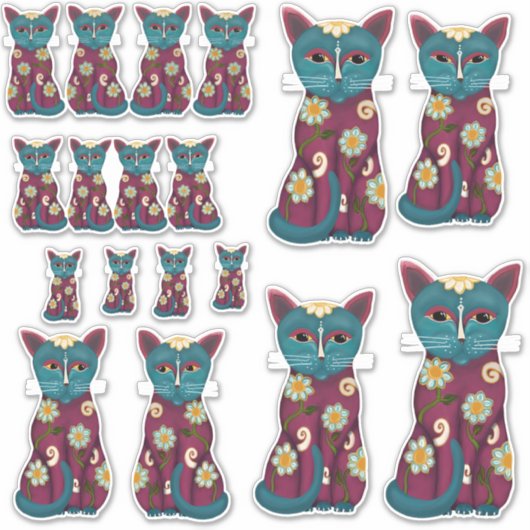Veel, veel Daisy katten Sticker (Voorkant)