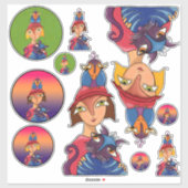 Veel, veel vogels, kattendames sticker (Vel)