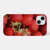 Veel verse aardbeien iPhone 15 case (Achterkant horizontaal)