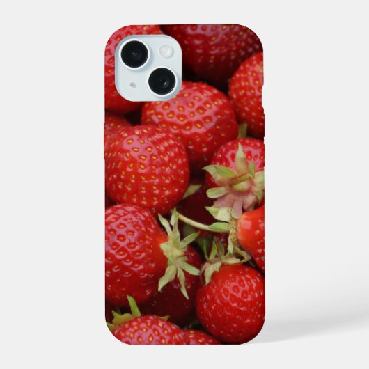 Veel verse aardbeien iPhone 15 case (Achterkant)