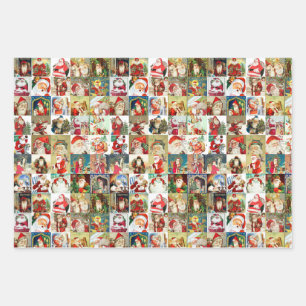 Veel Vintages kerstman Inpakpapier Vel