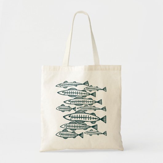 Veel vis - Donkergroen Tote Bag (Voorkant)
