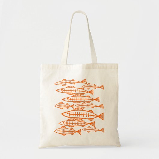 Veel vis - Oranje Tote Bag (Voorkant)